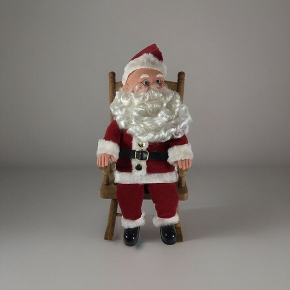 Vintage Santa Claus Xmas Rocking Chair Gemmy Musical Sings Jingle Bells FLAW - Picture 3 of 13